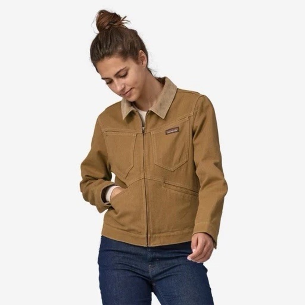 Patagonia Womans Iron Forge Hemp Canvas Ranch Jacket Brown Size XL *LOGO ON BACK